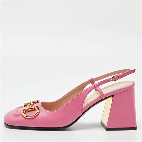 Gucci square toe slingback